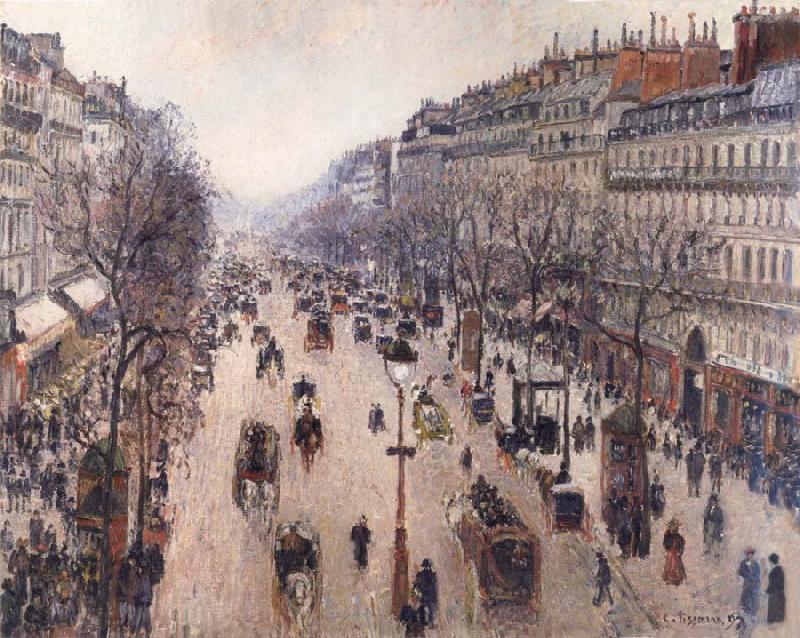 Camille Pissarro Boulevard Montmartre,morning cloudy weather Norge oil painting art